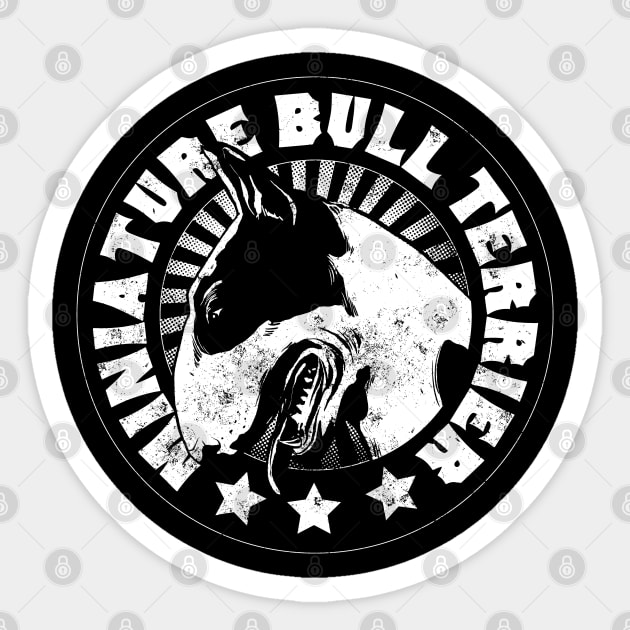 Miniature Bullterrier Sticker by Black Tee Inc